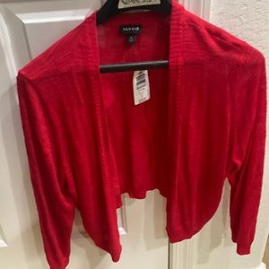 Torrid Plus Size Red Cropped Sweater Jacket. NWT